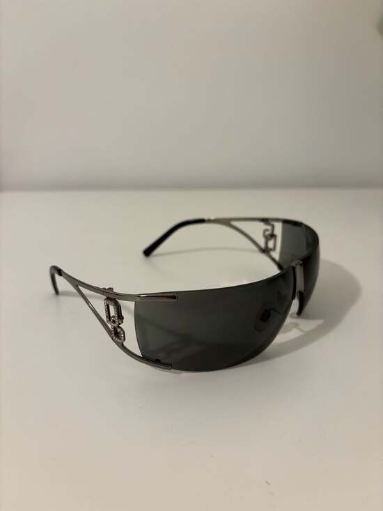 Dolce & Gabbana DG2002-B Vintage Y2K Rhinestone Shield Sunglasses main image 8